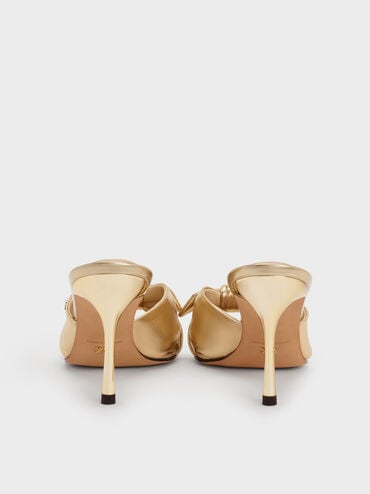 Jayce Metallic Leather Stiletto Mules, Gold, hi-res