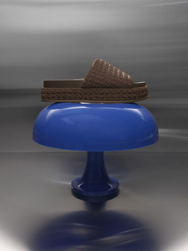 Loren Textured Platform Sandals, Dark Brown, hi-res