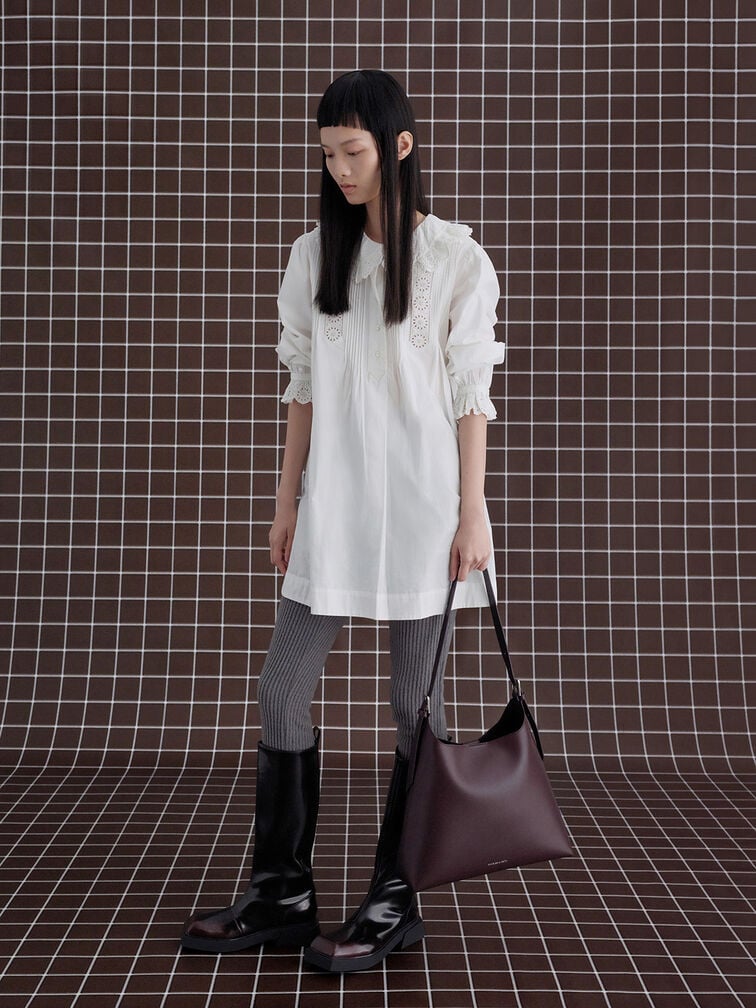 Hertha Trapeze Slouchy Hobo Bag, Burgundy Hertha Trapeze Slouchy Hobo Bag, Burgundy, hi-res