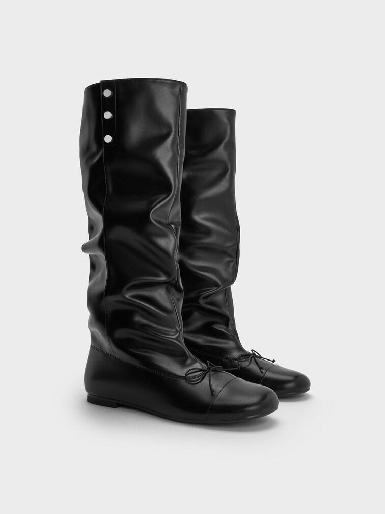 Gael Studded Slouchy Knee-High Boots, Black, hi-res