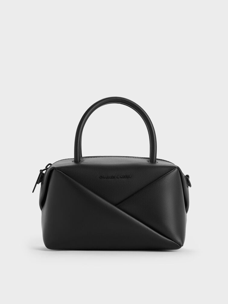 Midori Geometric Bowling Bag, Jet Black, hi-res