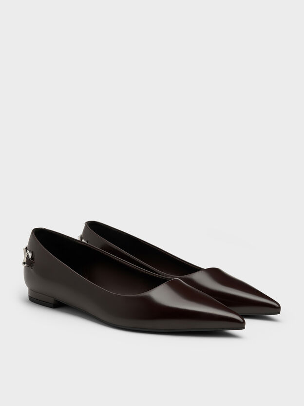 Erinna Metallic-Accent Pointed Flats, Burgundy, hi-res