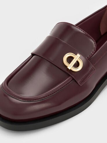 Marley Metallic-Accent Loafers, Burgundy, hi-res