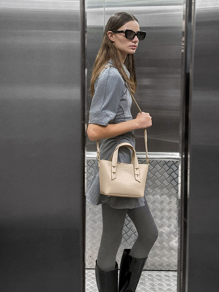 Mini Shania Double-Handle Tote Bag, Dusted Oat, hi-res