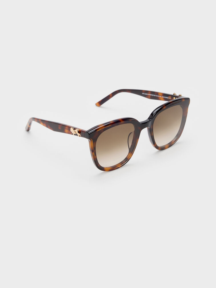 Paige Bow Square Sunglasses, T. Shell, hi-res