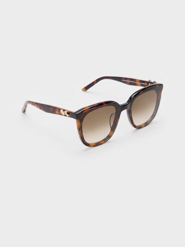 Paige Bow Square Sunglasses, T. Shell, hi-res