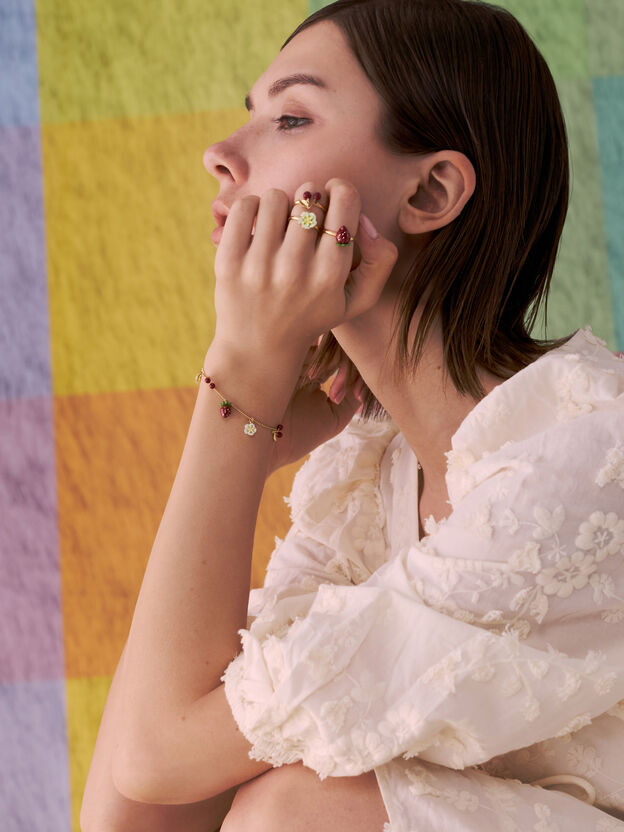 Francie Flower Ring, Gold, hi-res