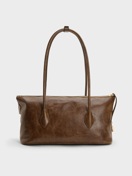 Aveline Front-Flap Shoulder Bag, Pecan Brown, hi-res