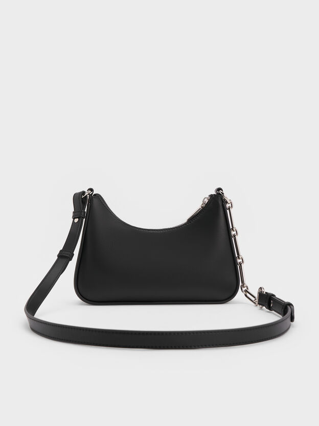Lane Chain-Strap Shoulder Bag, Noir, hi-res