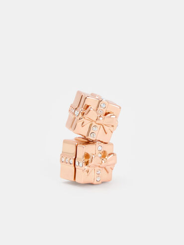 Athalia Crystal-Embellished Gift-Box Stud Earrings, Rose Gold, hi-res