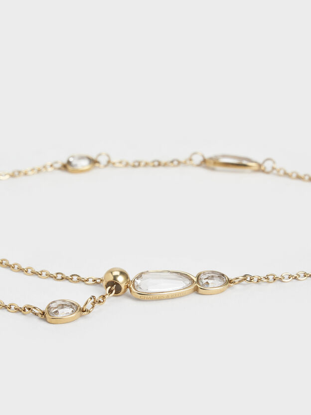 Evangeline Multi-Crystal Necklace, Gold, hi-res