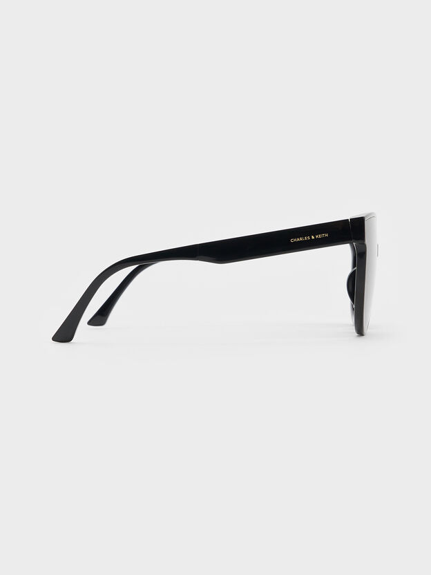Brea Foldable Aviator Sunglasses, Black, hi-res