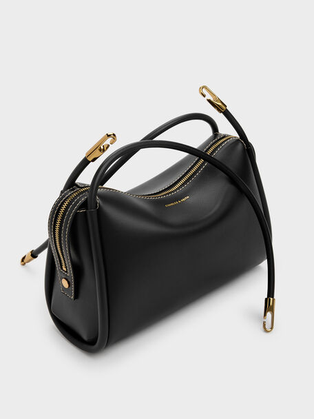 Lyla Tubular Slouchy Shoulder Bag, Black, hi-res