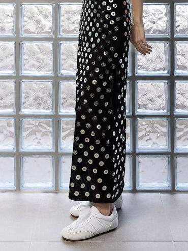 Cece Heart-Motif Sheer-Lace Sneakers, White, hi-res