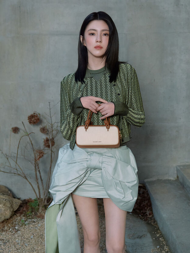 Sammie Canvas Knotted-Handle Boxy Bag, Taupe Canvas, hi-res