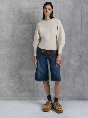 Yunna Suede & Faux Shearling Chunky Sneakers, Brown, hi-res