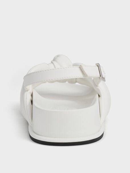 Rosetta Knotted Puffy Sandals, White, hi-res