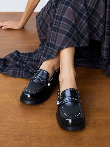 Studded Loafers, Black Box, hi-res