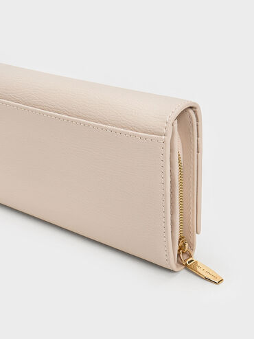 Muriel Front Flap Long Wallet, Oat, hi-res
