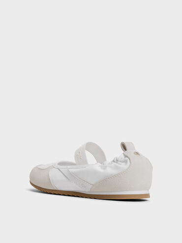 Jace Recycled Leather Mary Jane Sneakers, White, hi-res