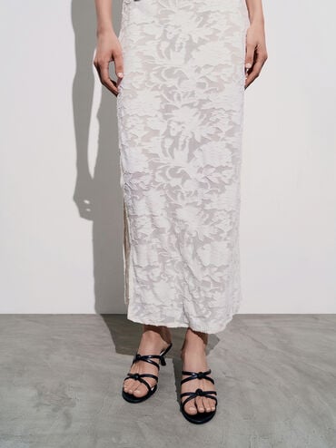 Rose Strappy Slant-Heel Mules, Black, hi-res