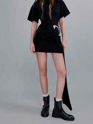 Lando Metallic-Buckle Chelsea Boots, Black Box, hi-res