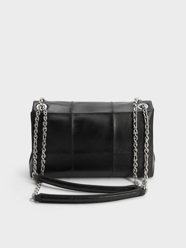 Delfina Quilted Chain-Strap Shoulder Bag, Black, hi-res