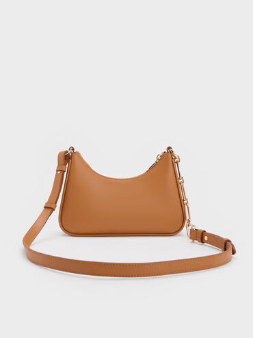 Lane Chain-Link Shoulder Bag, Russet Brown, hi-res