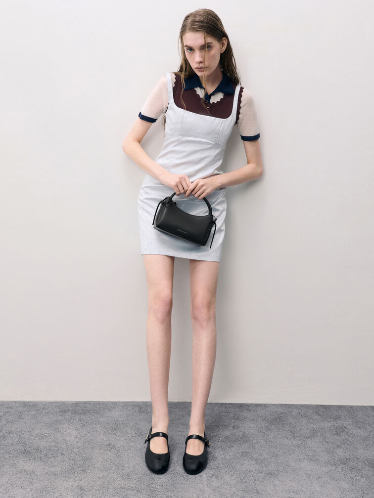 Hazel Bow Top Handle Bag, Noir, hi-res