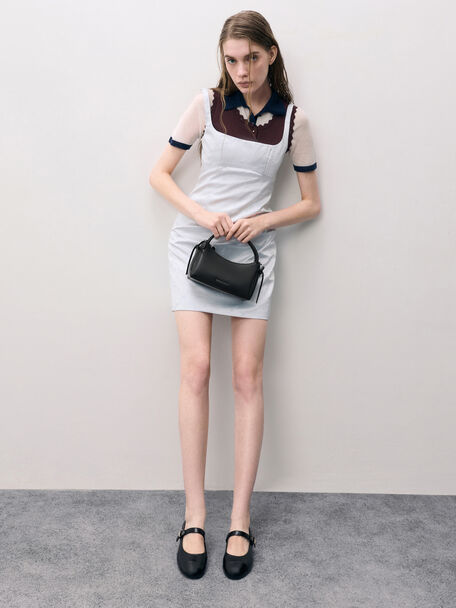Hazel Bow Top Handle Bag, Noir, hi-res