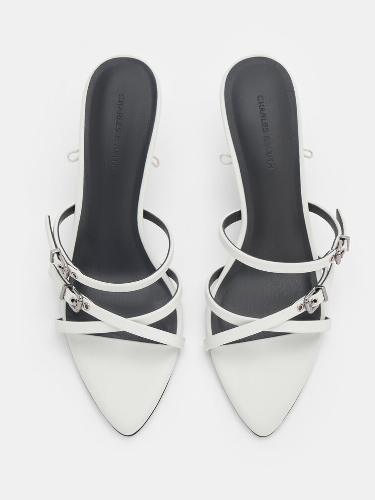 Amaliya Pointed Strappy Heeled Sandals, White, hi-res