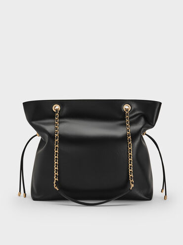 Arya Braided-Strap Double-Handle Tote Bag, Black, hi-res