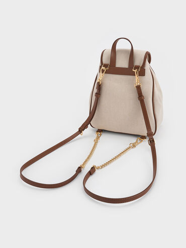 Bryna Canvas Backpack, Taupe Canvas, hi-res