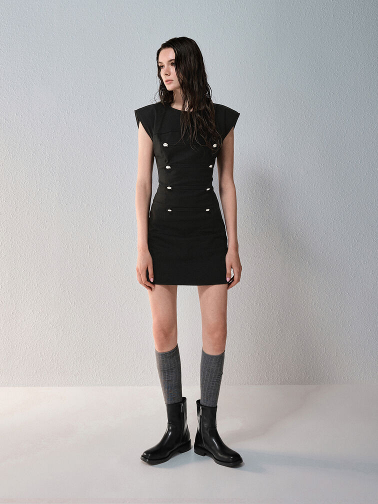 Side-Zip Ankle Boots, Black, hi-res
