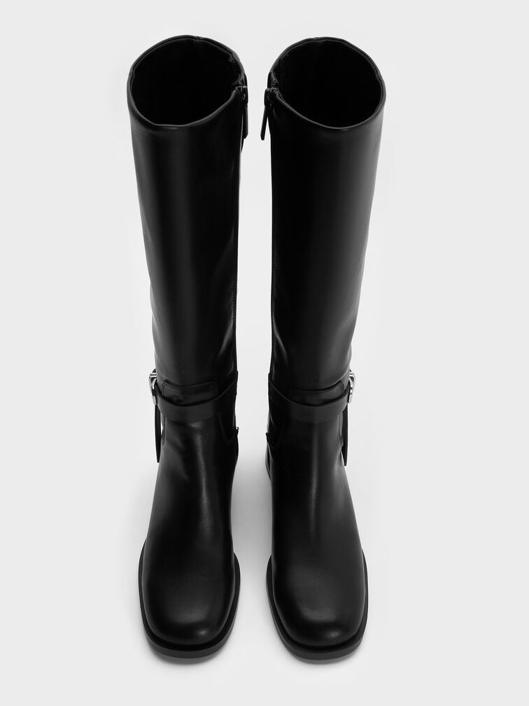 Eliza Knee-High Boots, Black, hi-res