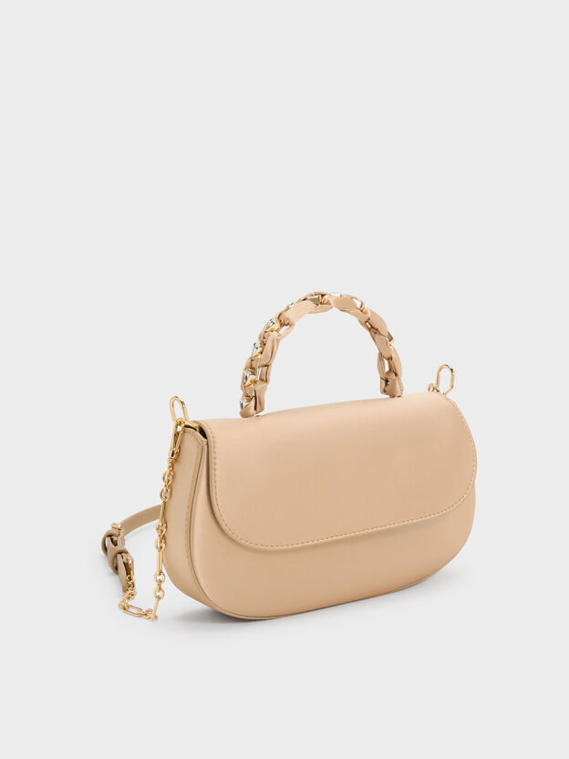 Eilian Braided Top Handle Bag, Champagne, hi-res