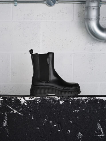 Darra Ridged-Sole Chelsea Boots, Black, hi-res