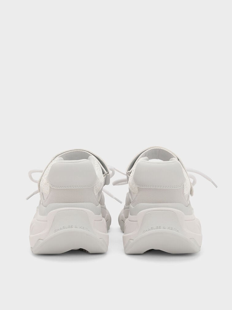 Gaskell Lace Mary Jane Sneakers, White Gaskell Lace Mary Jane Sneakers, White, hi-res