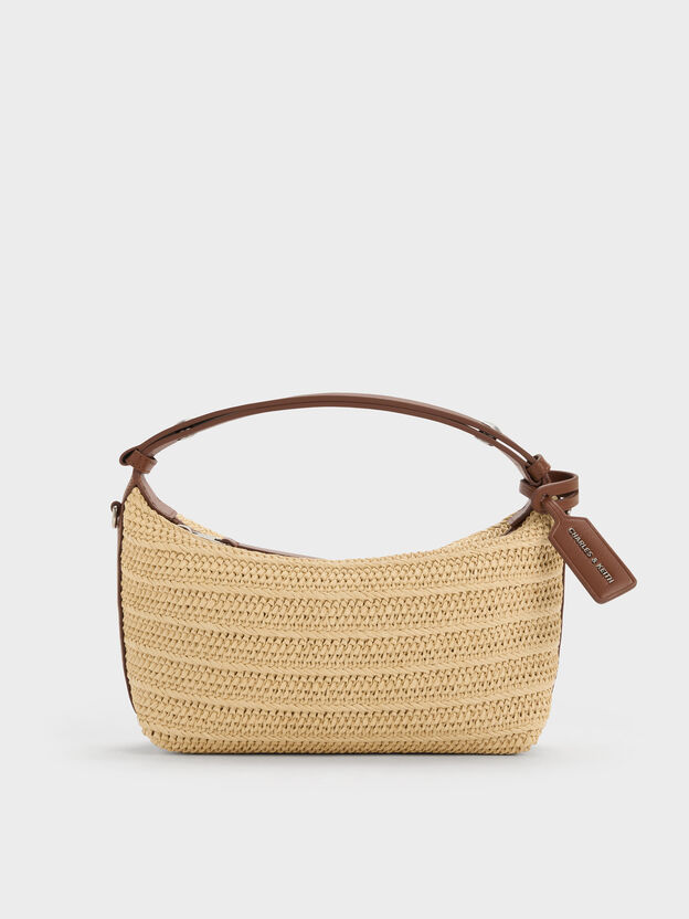 Ivette Raffia Woven Shoulder Bag, Multi, hi-res