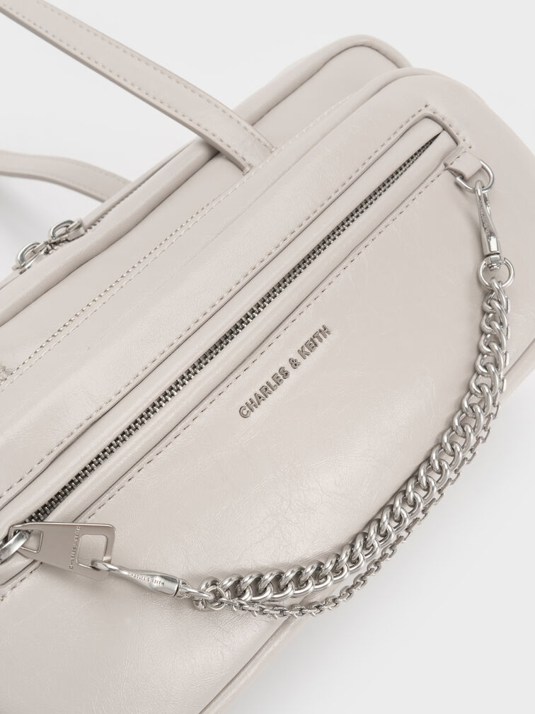 Atwood Chain Elongated Shoulder Bag, Shell Grey, hi-res