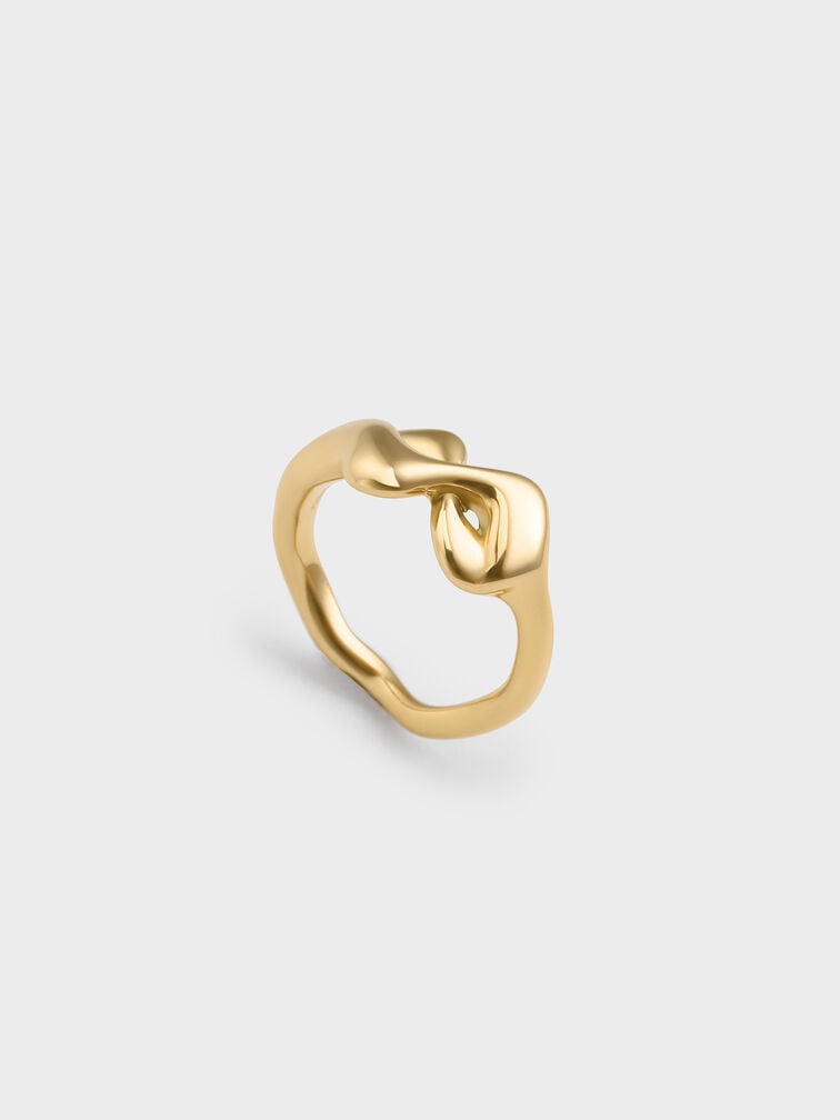 Emilia Wavy Ring, Gold, hi-res