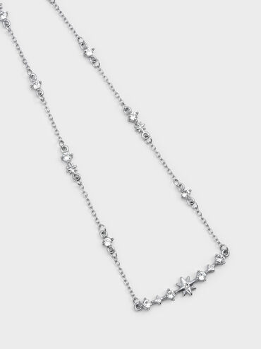 Everest Crystal Star Necklace, Silver, hi-res