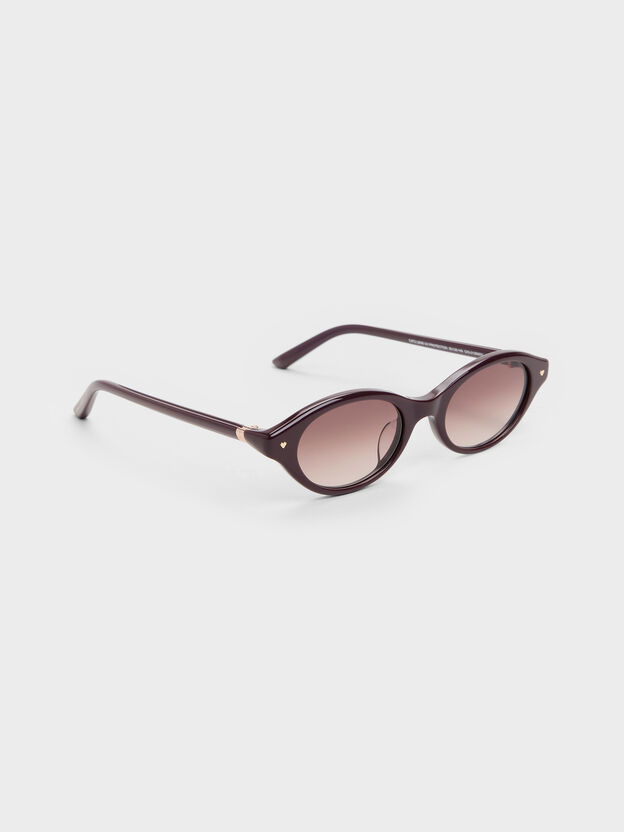 Pecola Oval Sunglasses, Wineberry Red, hi-res