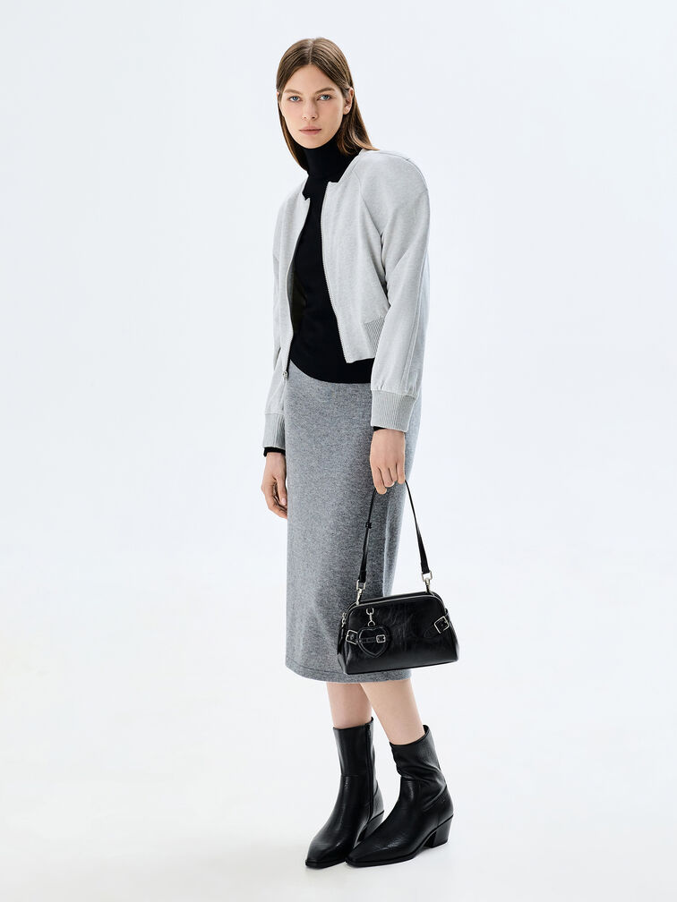 Nellie Heart-Charm Shoulder Bag, Noir, hi-res