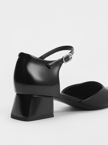 D'Orsay Ankle-Strap Pumps, Black Box, hi-res