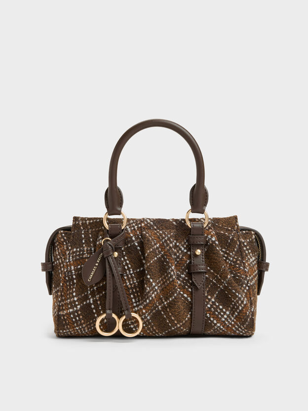 Britton Checkered Top Handle Tote Bag, Multi, hi-res