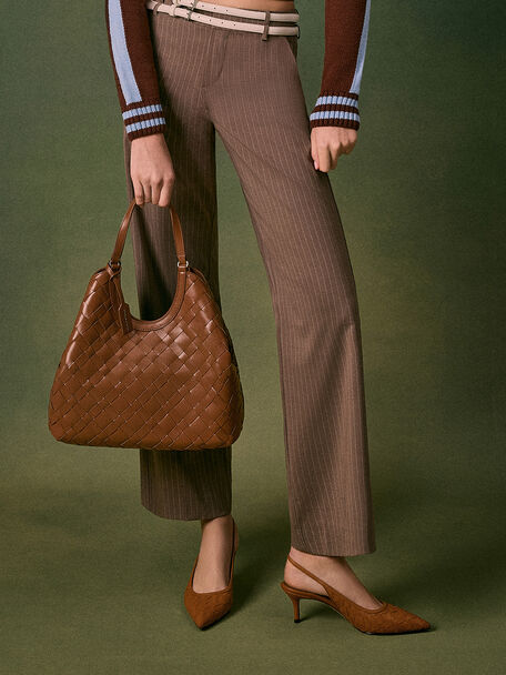 Ivette Woven Tote Bag, Chocolate, hi-res