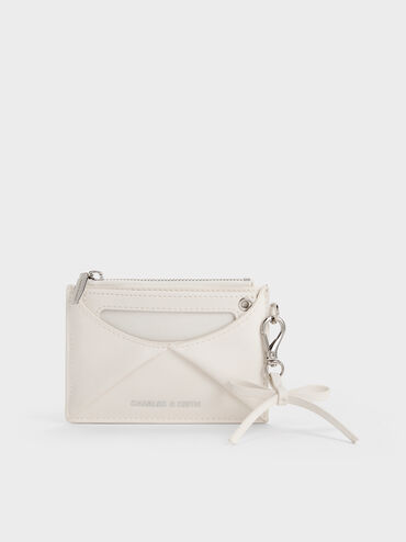 Hazel Bow Panelled Card Holder, Cream, hi-res
