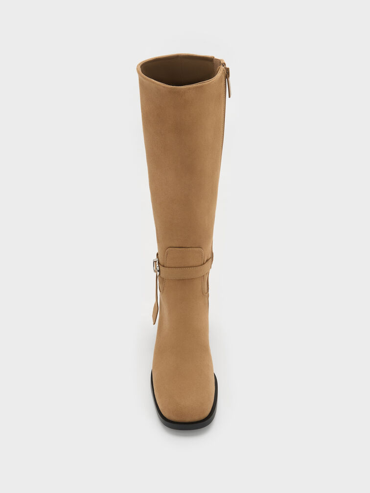 Eliza Faux Suede Knee-High Boots, Sand, hi-res