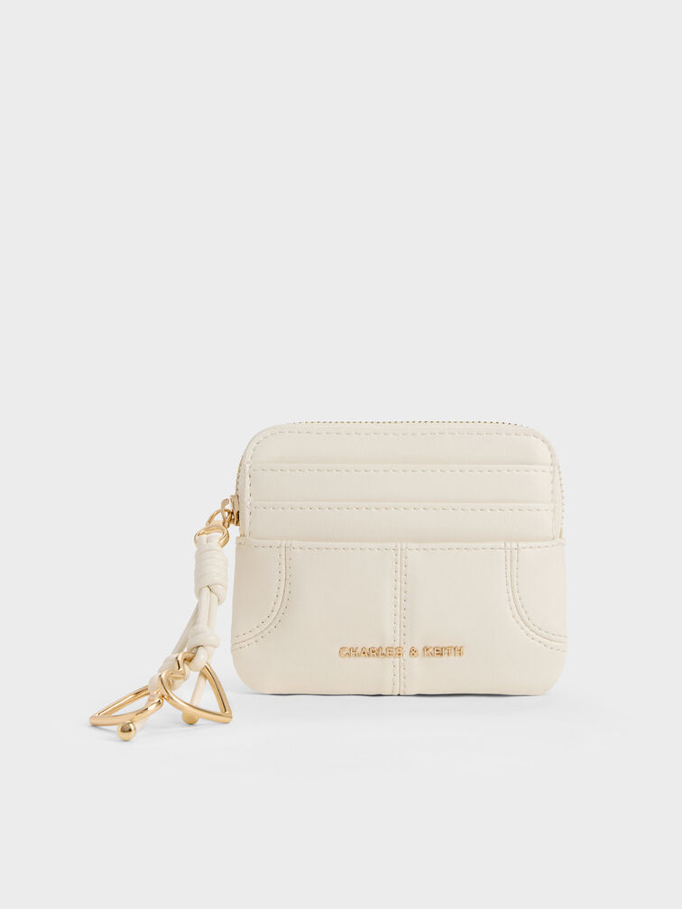 Ciara Top-Zip Card Holder, Cream, hi-res